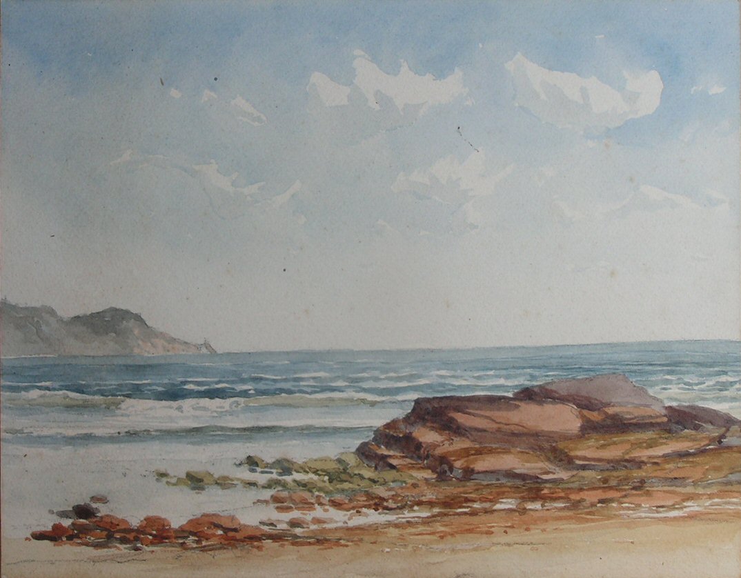 Watercolour - (Sea and rocky beach)