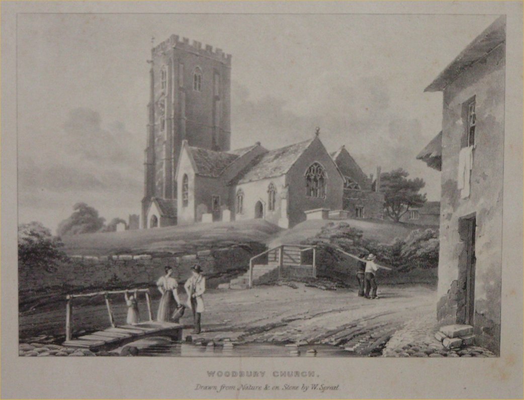 Lithograph - Woodbury Church - Spreat