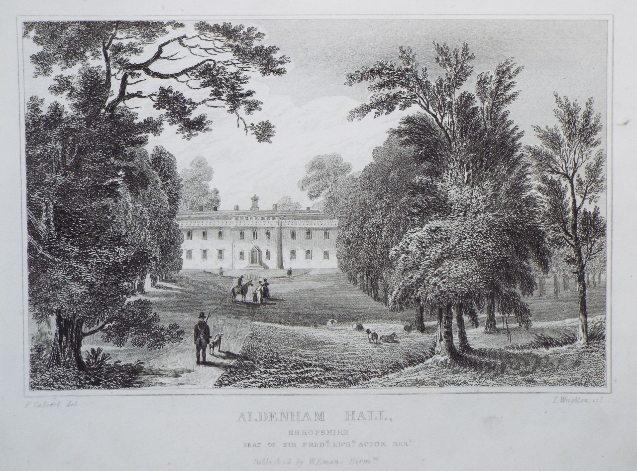 Print - Aldenham Hall, Shropshire Seat of Sir Fredk. Richd. Acton Bart. - Wrighton