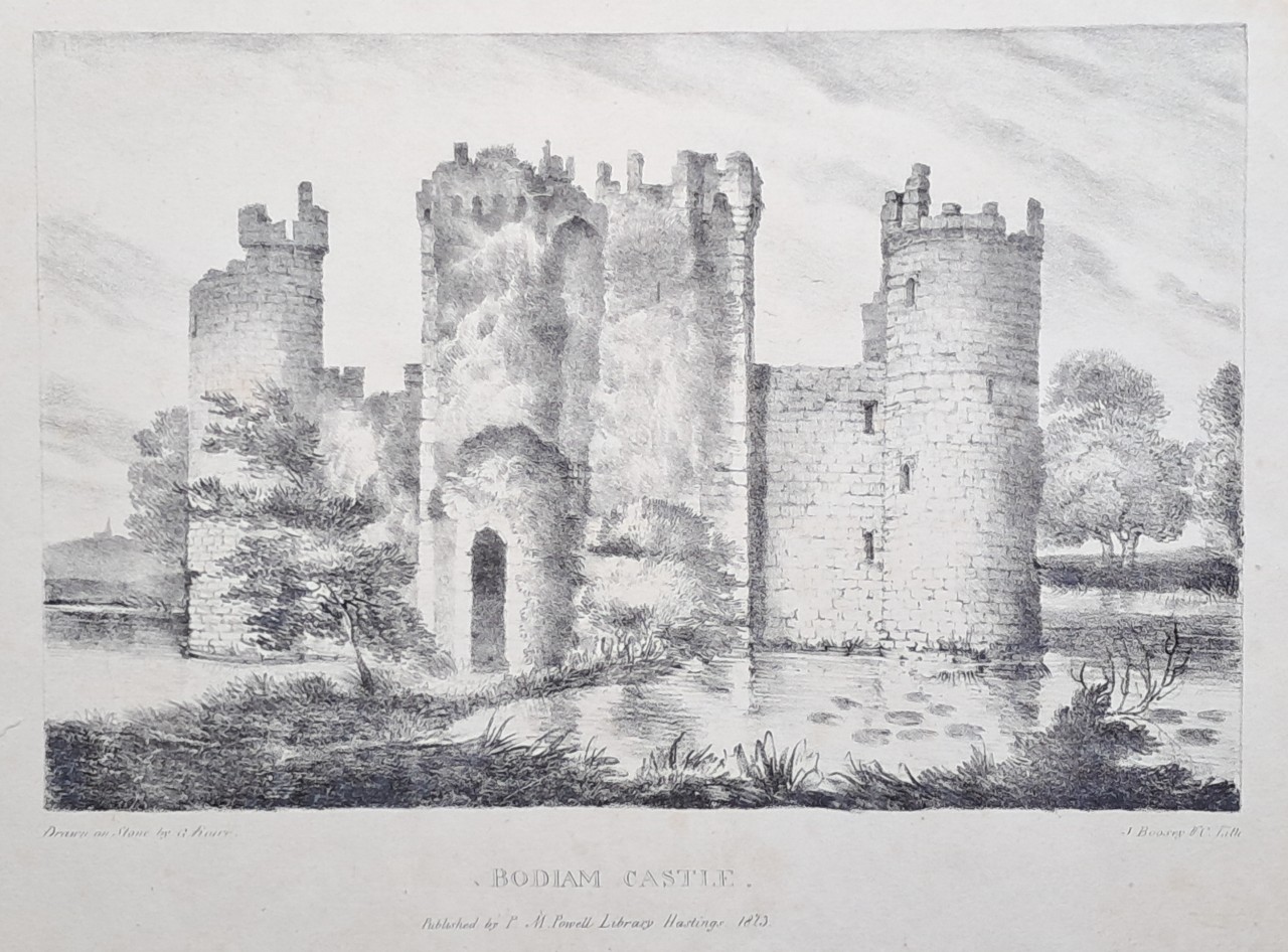 Lithograph - Bodiam Castle. - Rowe