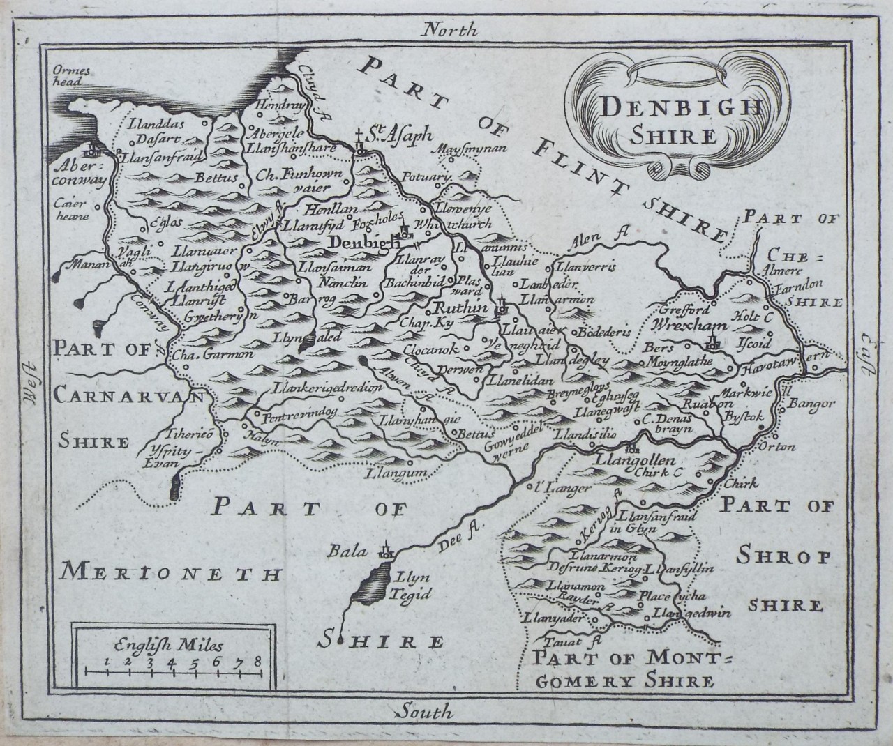 Map of Denbighshire