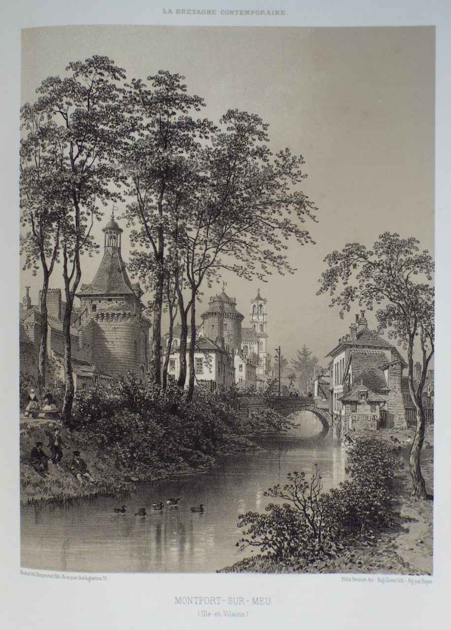 Lithograph - Montfort-sur-Meu, (Ille-et-Vilaine) - Ciceri