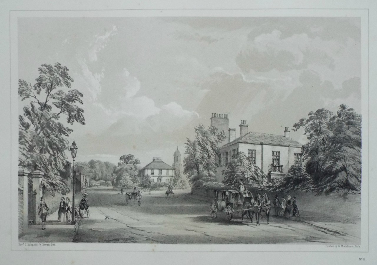 Lithograph - (Wakefield - Wood Street, looking North) - Bevan