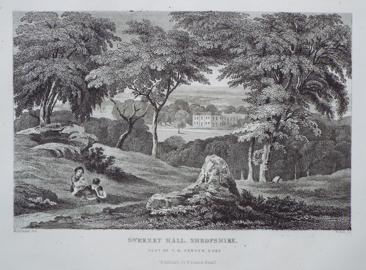 Print - Sweeney Hall, Shropshire. Seat of T. N. Parker Esqr. - Hill