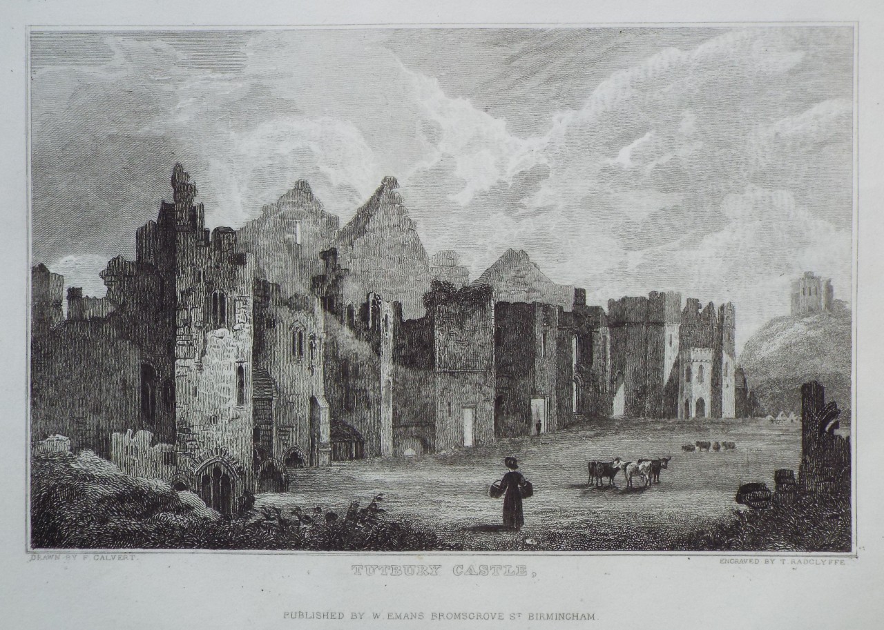 Print - Tutbury Castle. - Radclyffe